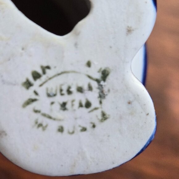 Set of 3 Gzhel Figurines Hand Painted Gilded Porcelain VTG Bunny Cat Rooster Pig - Picture 10 of 16